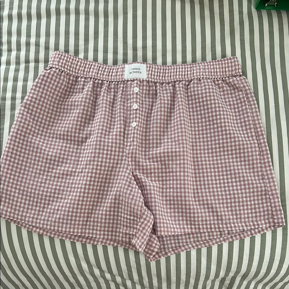 Things Between Pink Gingham Boxer Shorts